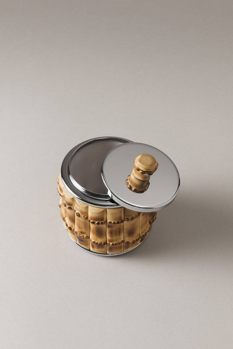 Lorenzi Milano Barattolo Porta Cotone Da Toilette In Bambù