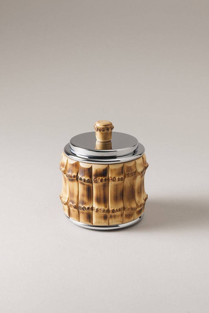 Lorenzi Milano Barattolo porta cotone da toilette in Bambù