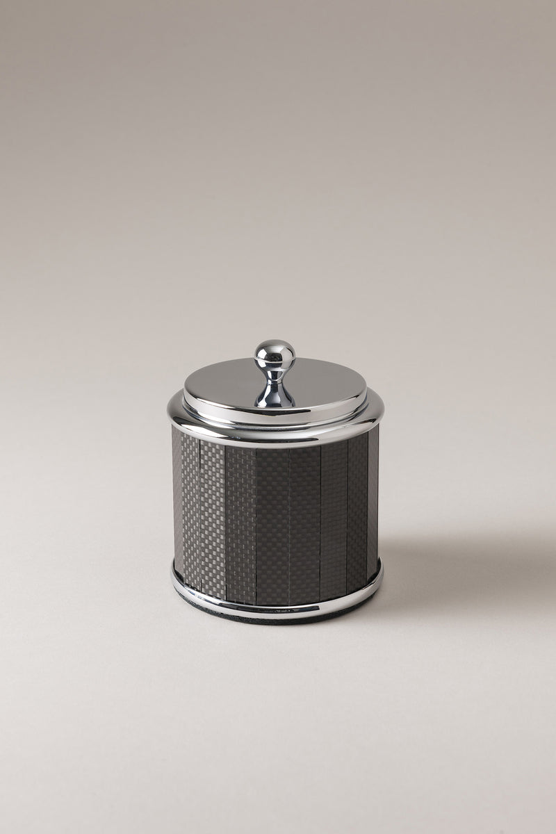 Lorenzi Milano Barattolo porta cotone da toilette in Carbonio