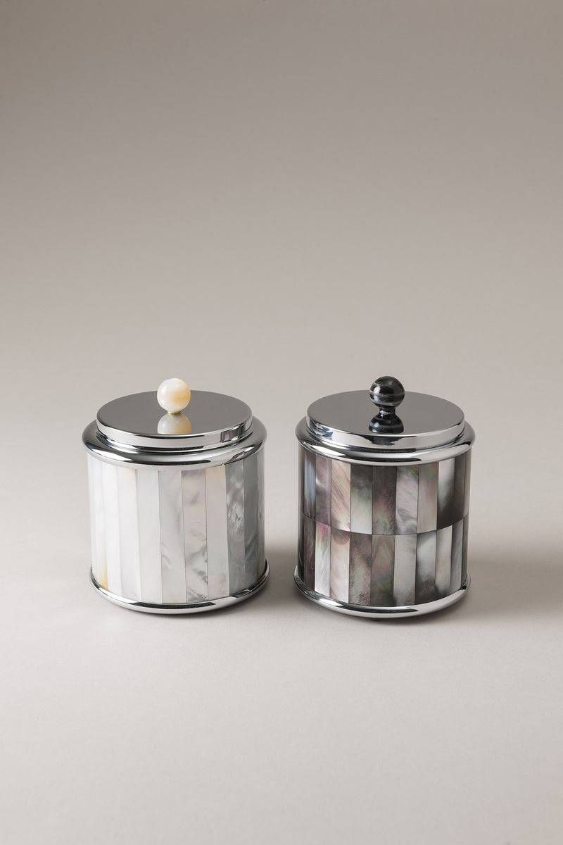 Lorenzi Milano Barattolo Porta Cotone Da Toilette In Madreperla