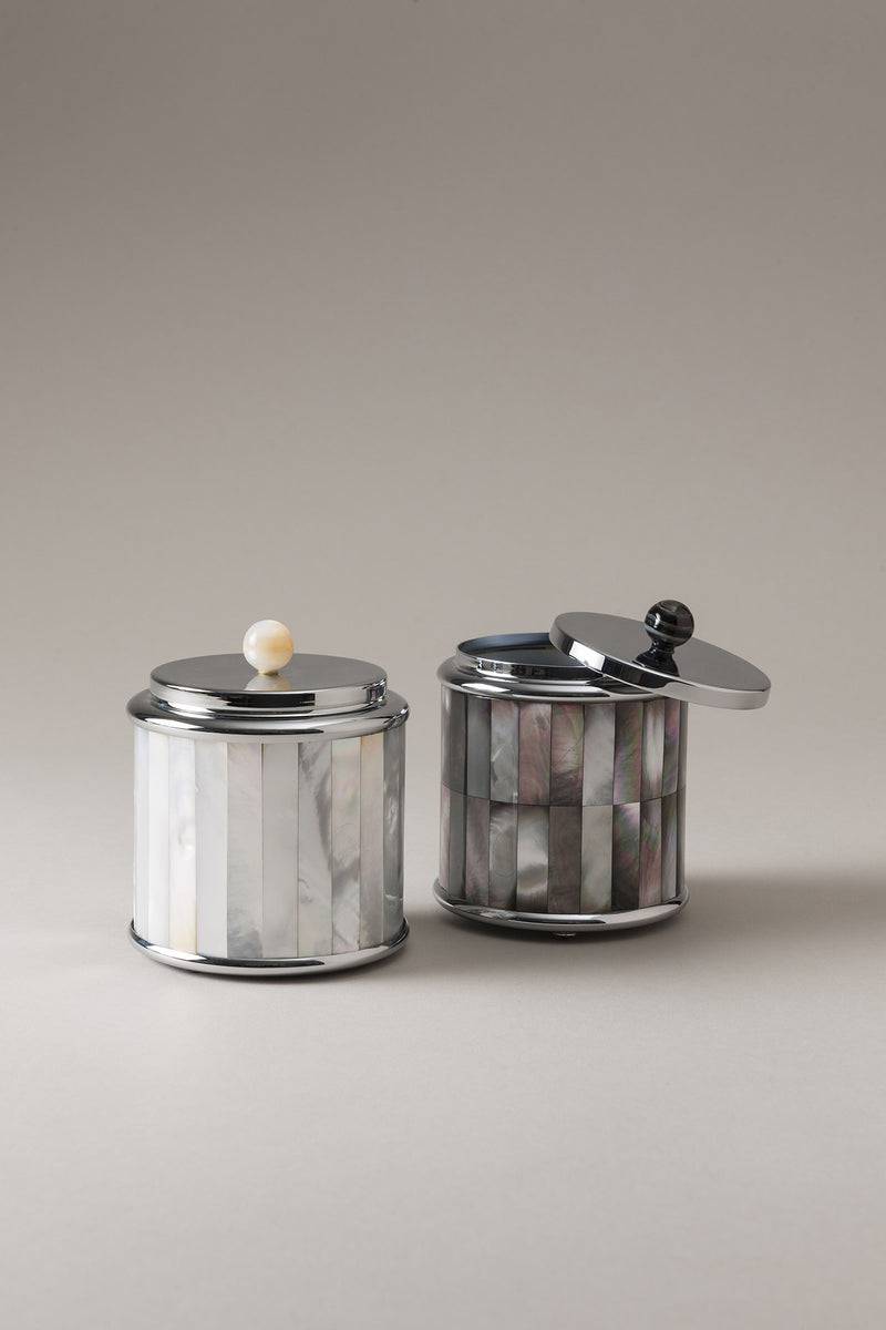 Lorenzi Milano Barattolo Porta Cotone Da Toilette In Madreperla