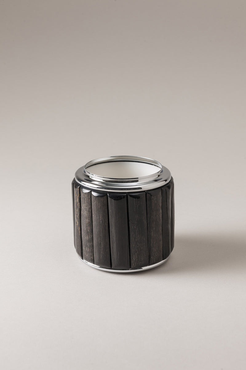 Lorenzi Milano Barattolo Porta Cotone Da Toilette In Orice