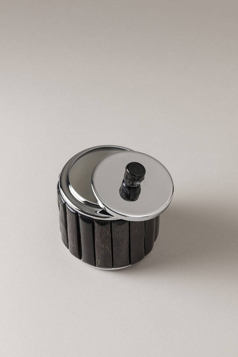 Lorenzi Milano Barattolo Porta Cotone Da Toilette In Orice