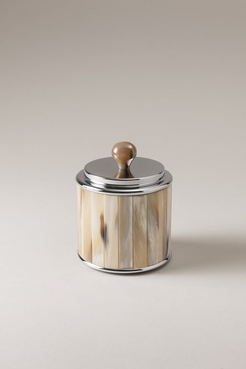 Lorenzi Milano Barattolo porta cotone da toilette in Zebu