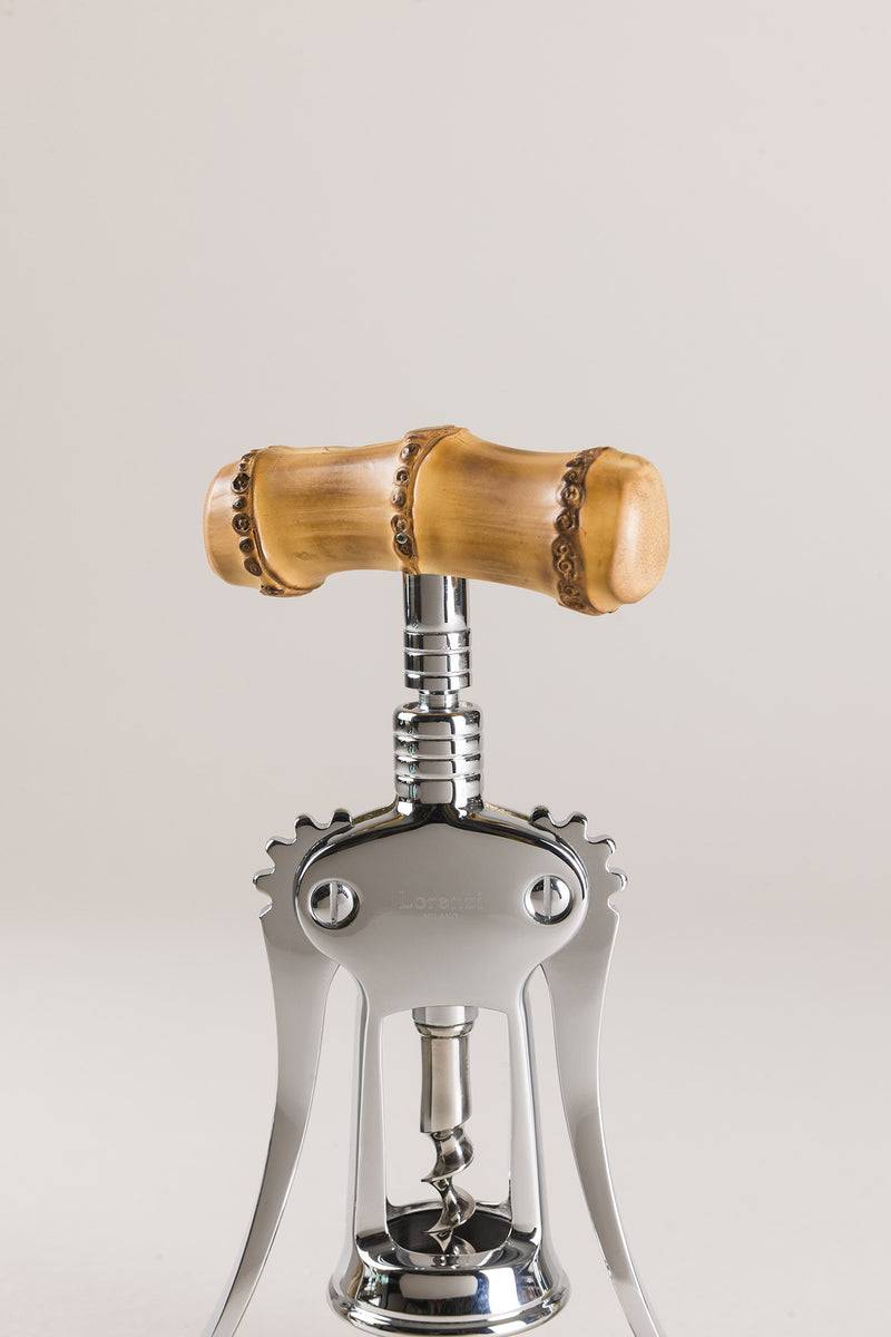 Lorenzi Milano Cavatappi Tradizionale Cromato In Bambù