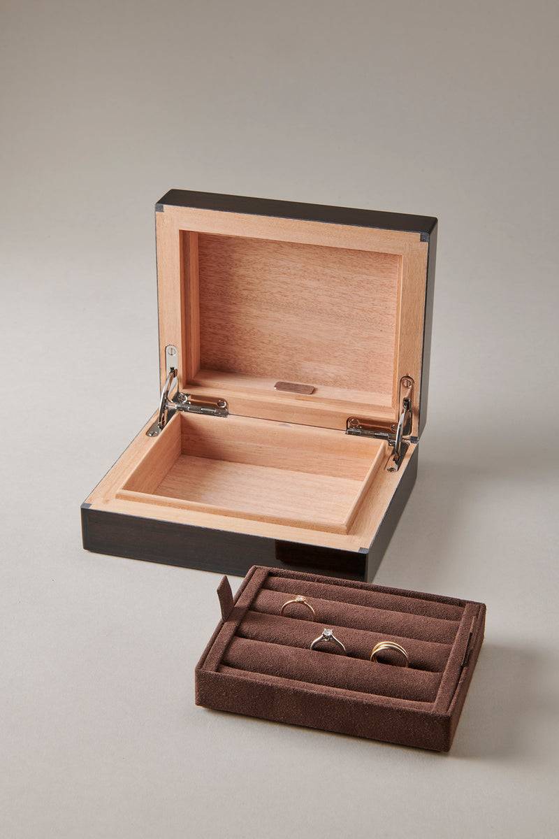 Lorenzi Milano Cofanetto Porta Anelli In Ebano Makassar