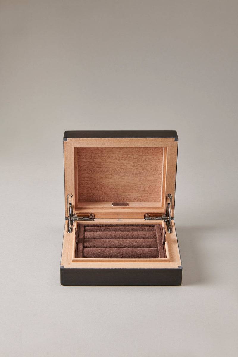 Lorenzi Milano Cofanetto porta anelli in Ebano makassar