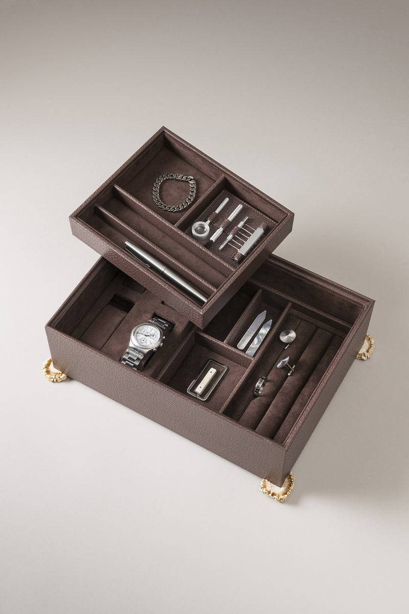 Lorenzi Milano Cofanetto Porta Gioie Da Uomo In Cervo (palco)