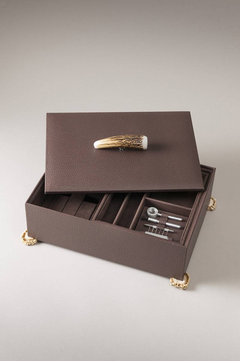 Lorenzi Milano Cofanetto porta gioie da uomo in Cervo (palco)