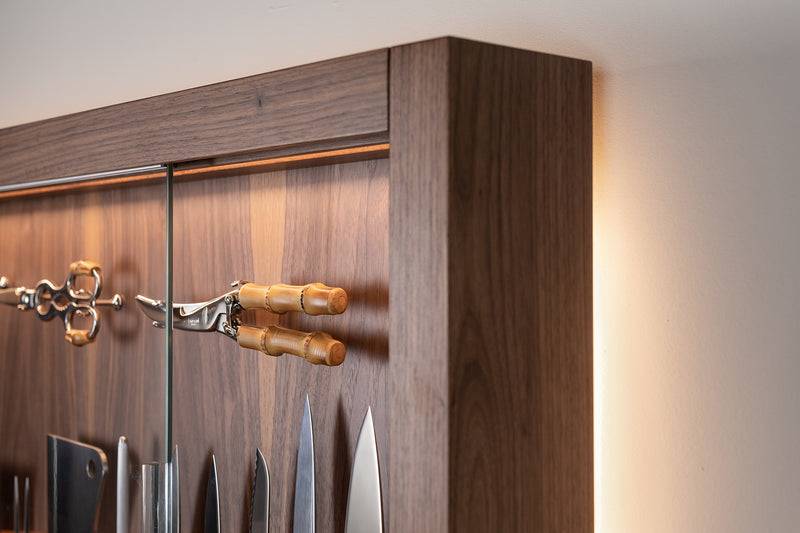 Lorenzi Milano Coltelliera Grande Con Vetro In Bambù