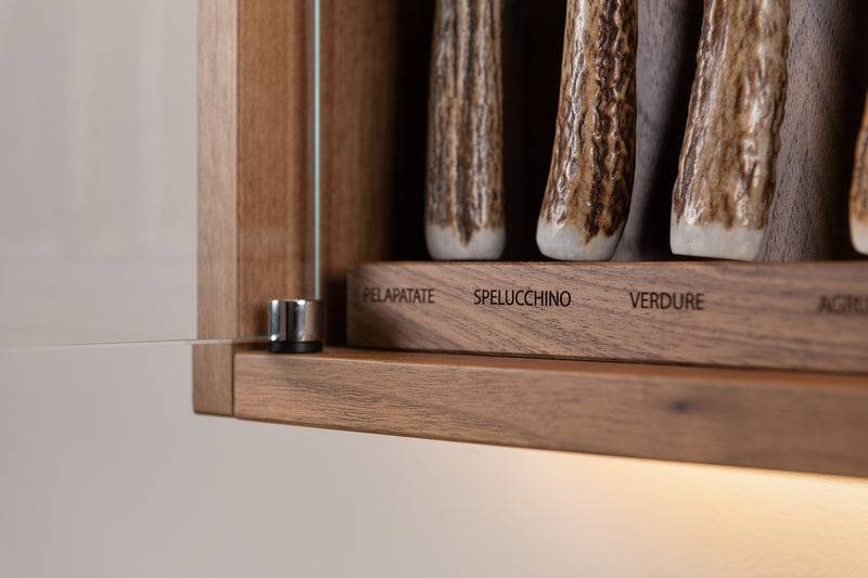 Lorenzi Milano Coltelliera Media Con Vetro In Cervo (palco)