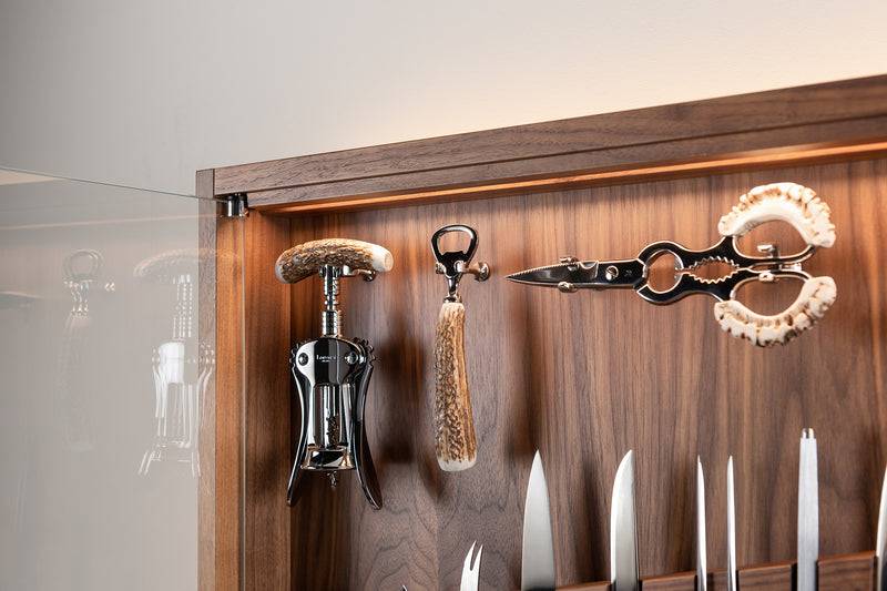 Lorenzi Milano Coltelliera Media Con Vetro In Cervo (palco)