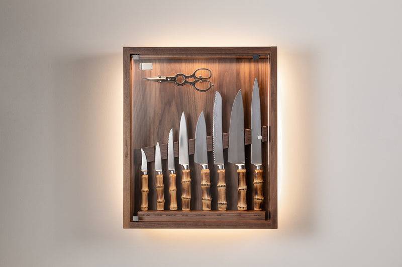 Lorenzi Milano Coltelliera piccola con vetro in Bambù