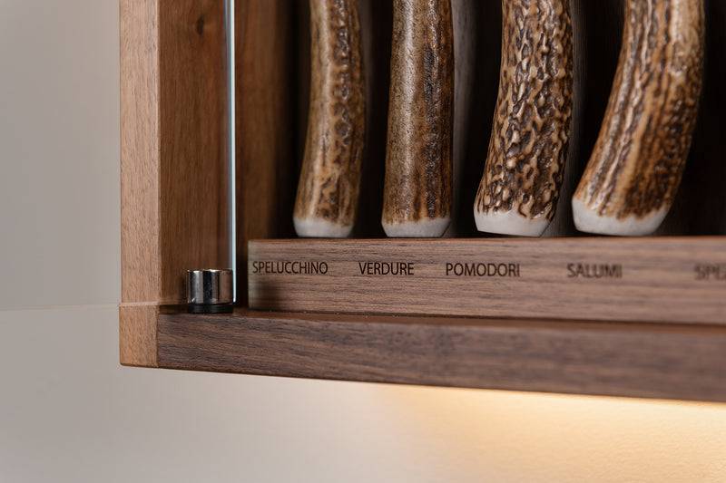 Lorenzi Milano Coltelliera Piccola Con Vetro In Cervo (palco)