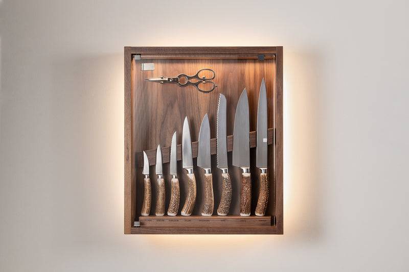 Lorenzi Milano Coltelliera piccola con vetro in Cervo (palco)