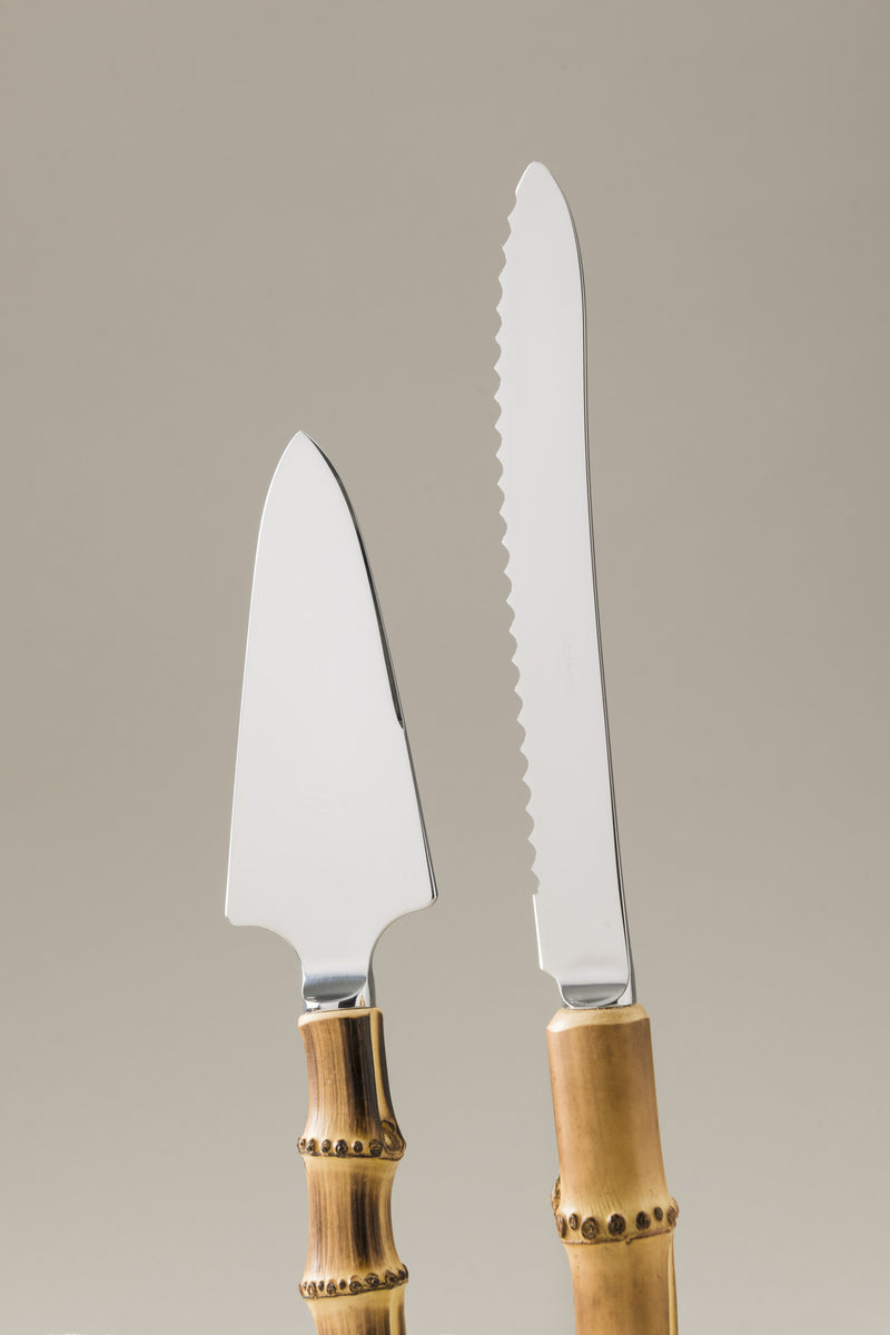 Lorenzi Milano Coltello E Pala Torta (individuali) In Bambù