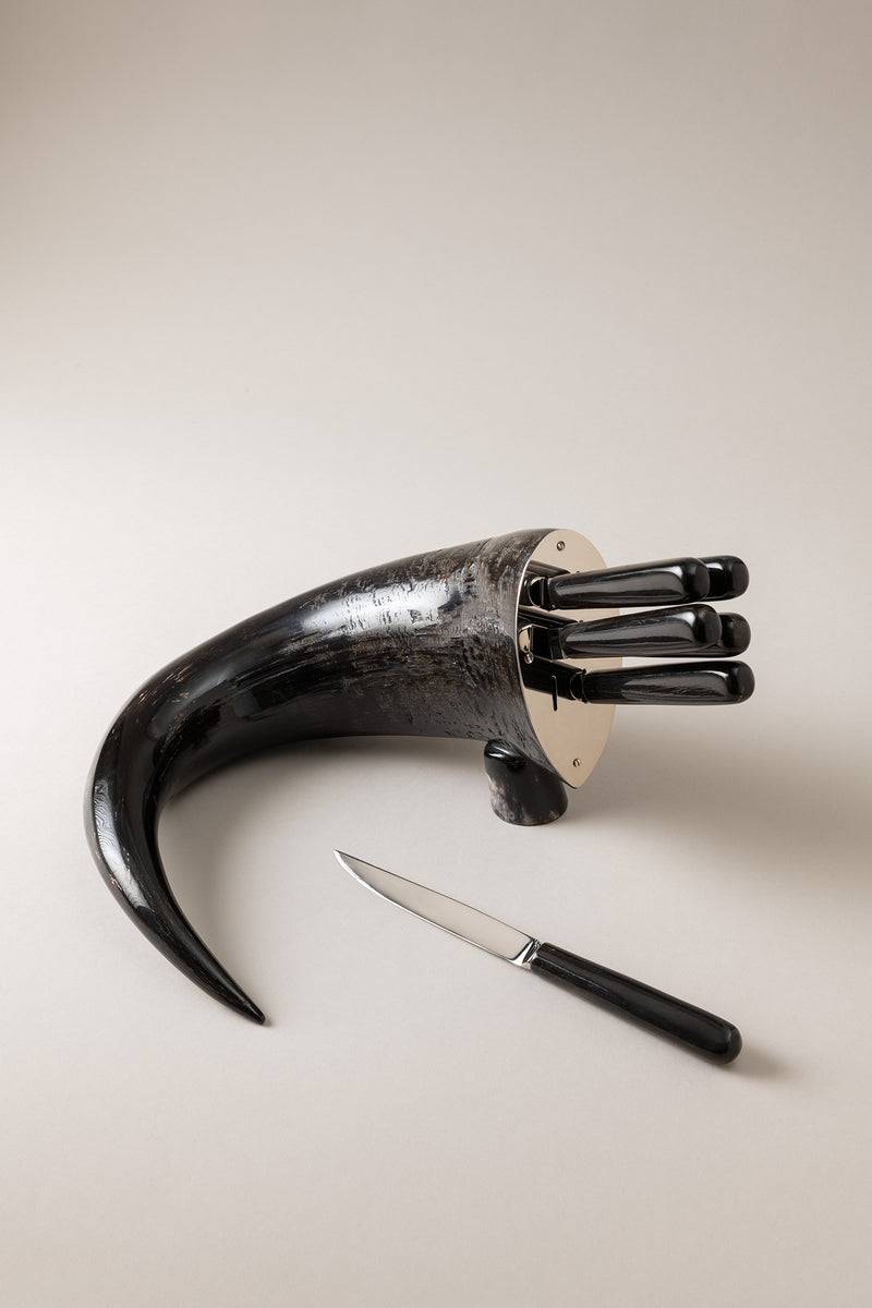 Lorenzi Milano Completo Coltelli Bistecca In Bufalo Nero