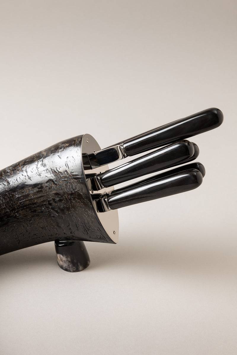 Lorenzi Milano Completo Coltelli Bistecca In Bufalo Nero