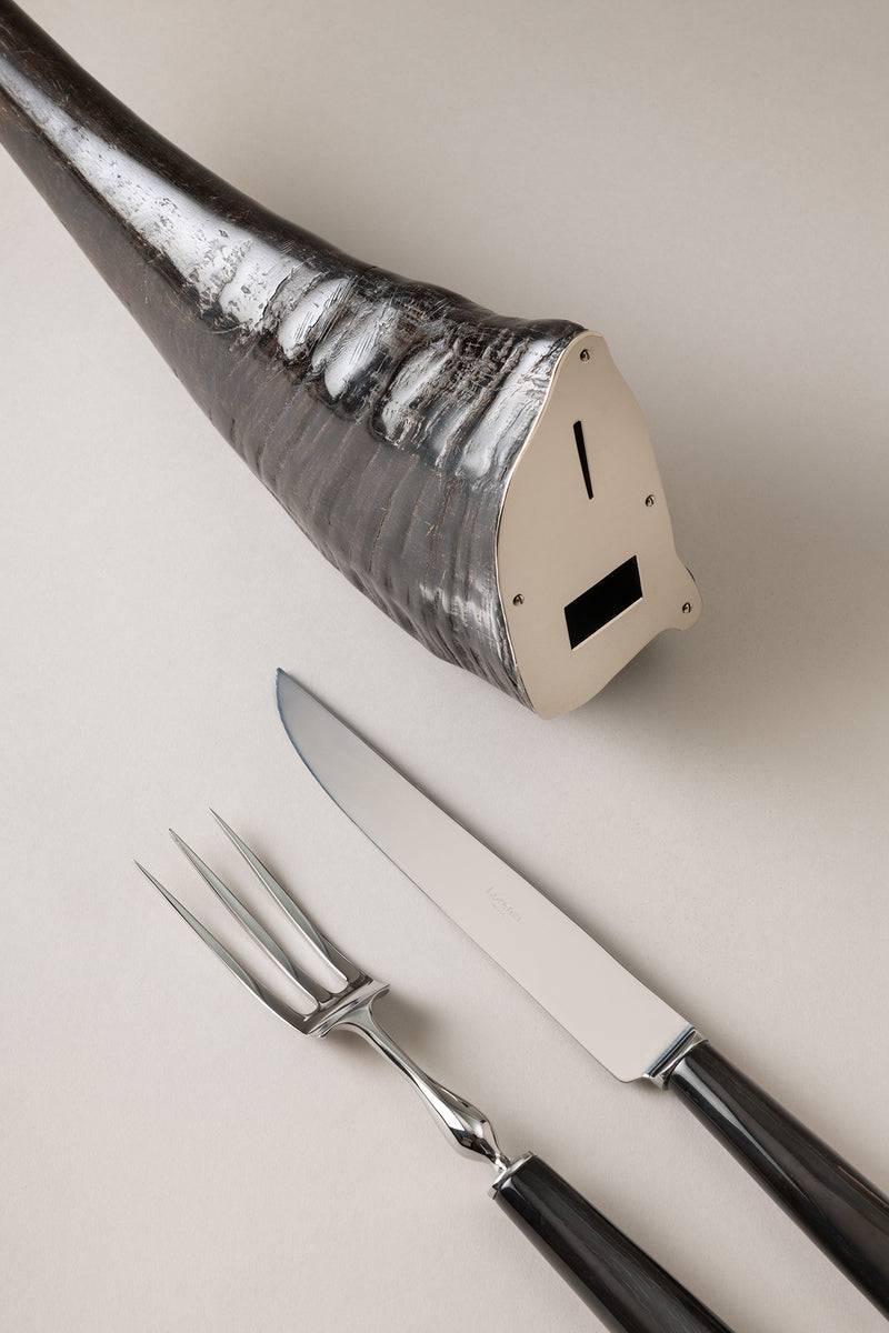 Lorenzi Milano Completo Coppia Trinciante In Bufalo D'acqua