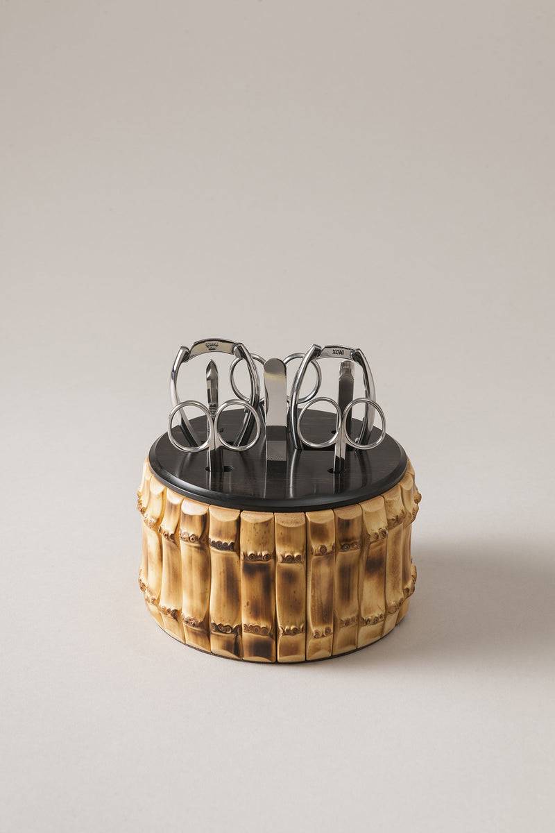 Lorenzi Milano Completo manicure da toilette in Bambù