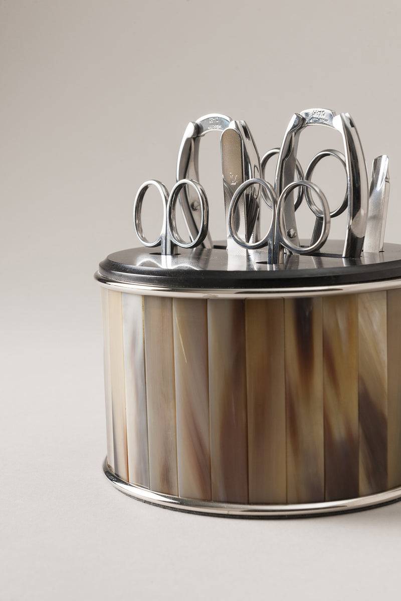 Lorenzi Milano Completo Manicure Da Toilette In Zebu