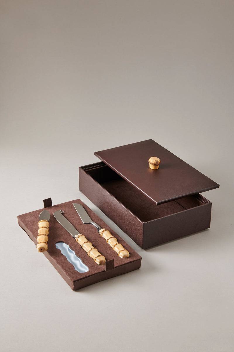 Lorenzi Milano Confezione Coltelli Formaggio Deluxe In Bambù