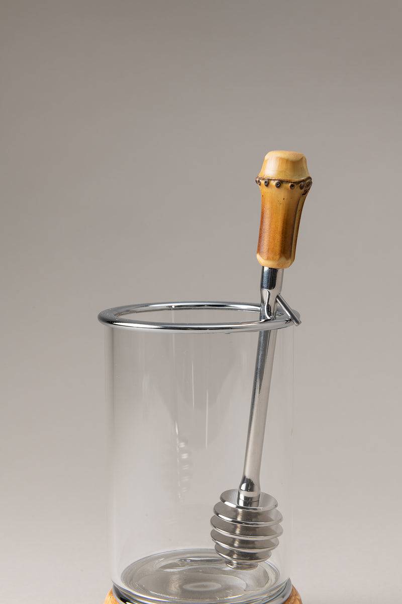 Lorenzi Milano Contenitore Miele Con Cucchiaio In Bambù