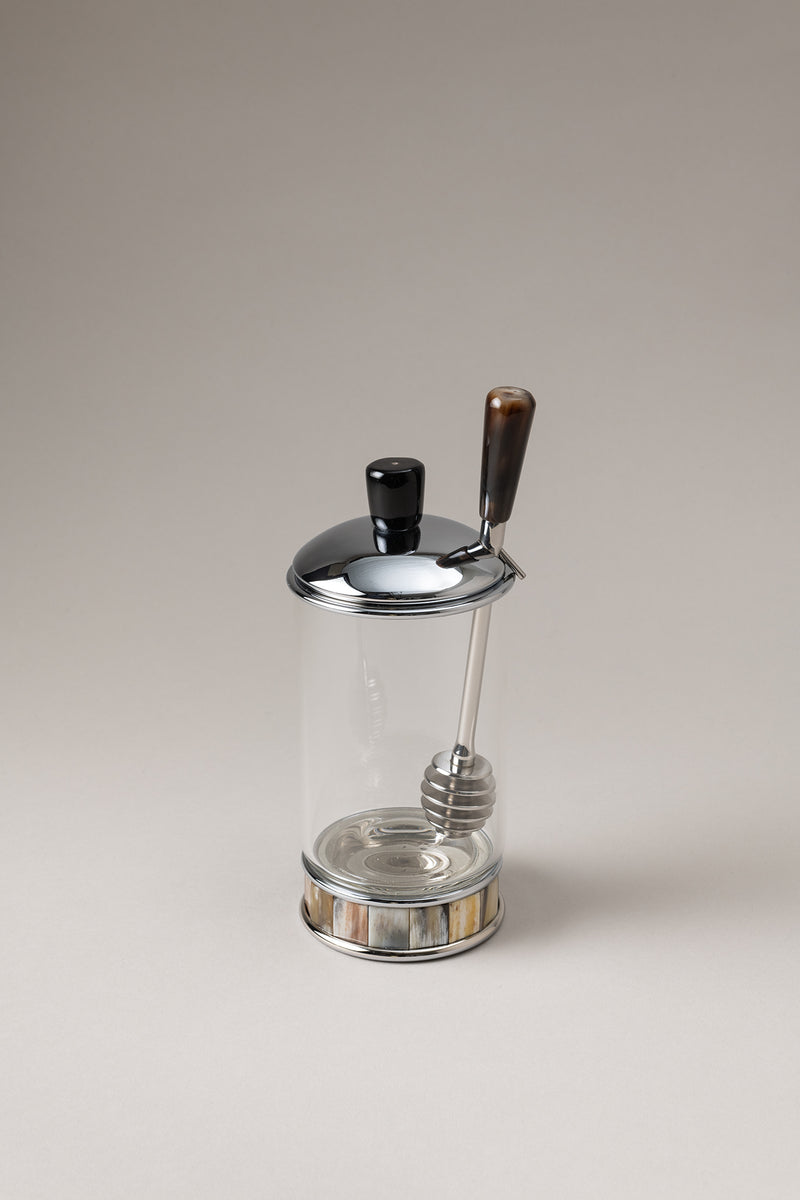 Lorenzi Milano Contenitore Miele Con Cucchiaio In Zebu