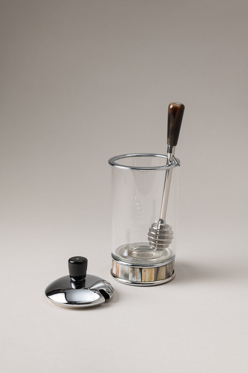 Lorenzi Milano Contenitore Miele Con Cucchiaio In Zebu