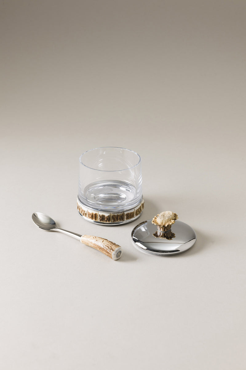 Lorenzi Milano Formaggiera Con Cucchiaio In Cervo (palco)