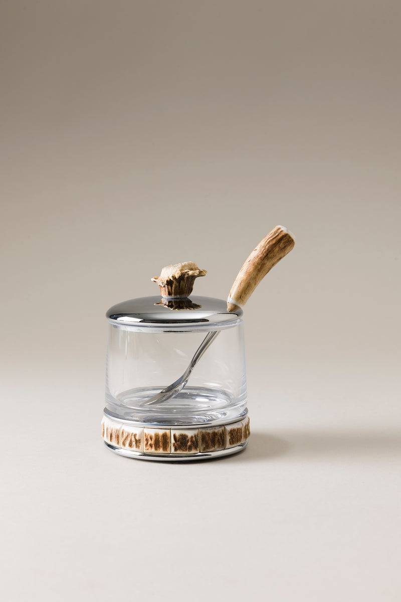 Lorenzi Milano Formaggiera con cucchiaio in Cervo (palco)