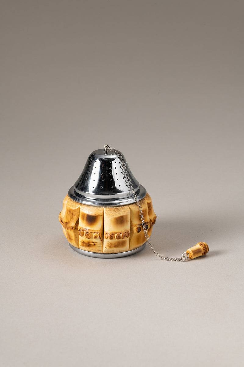 Lorenzi Milano Infusore da tè con piattino in Bambù