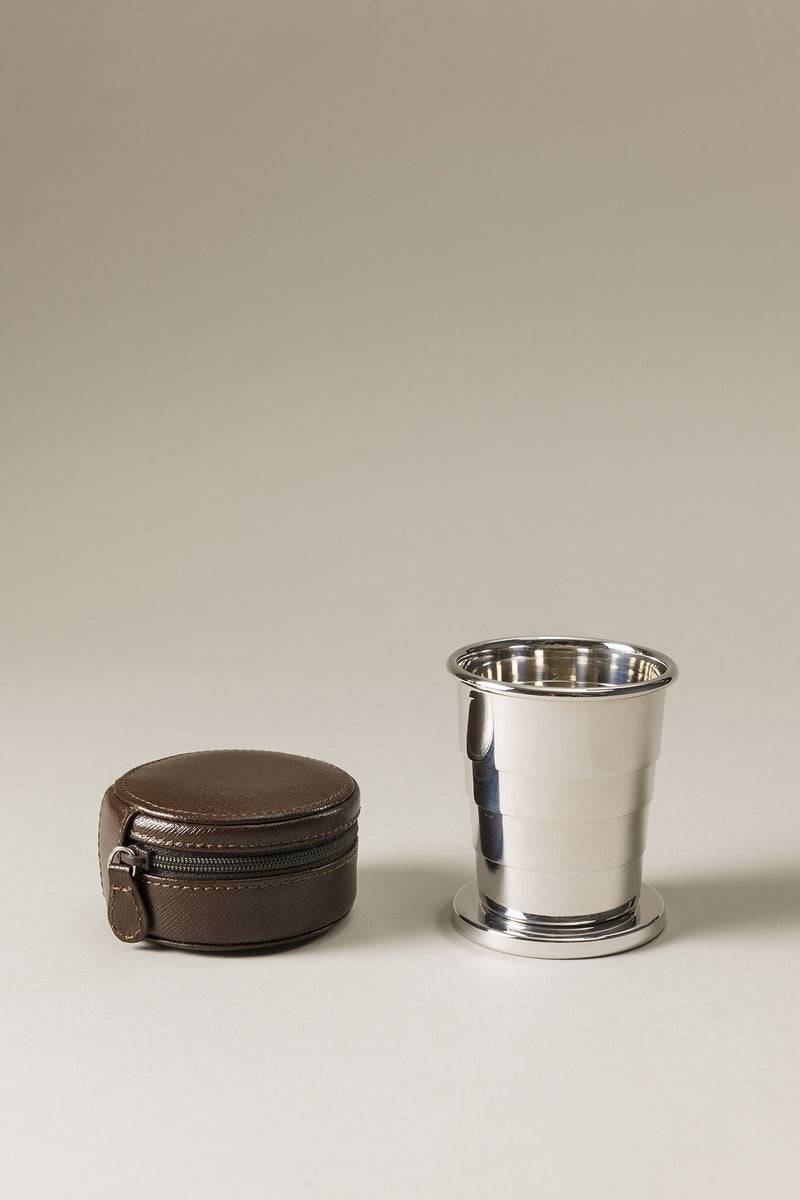 Lorenzi Milano Bicchiere telescopico in Saffiano