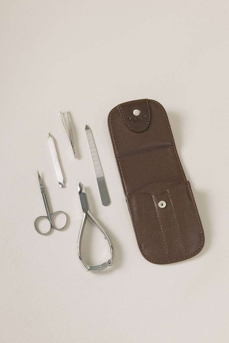 Lorenzi Milano Busta manicure da viaggio in Nappa