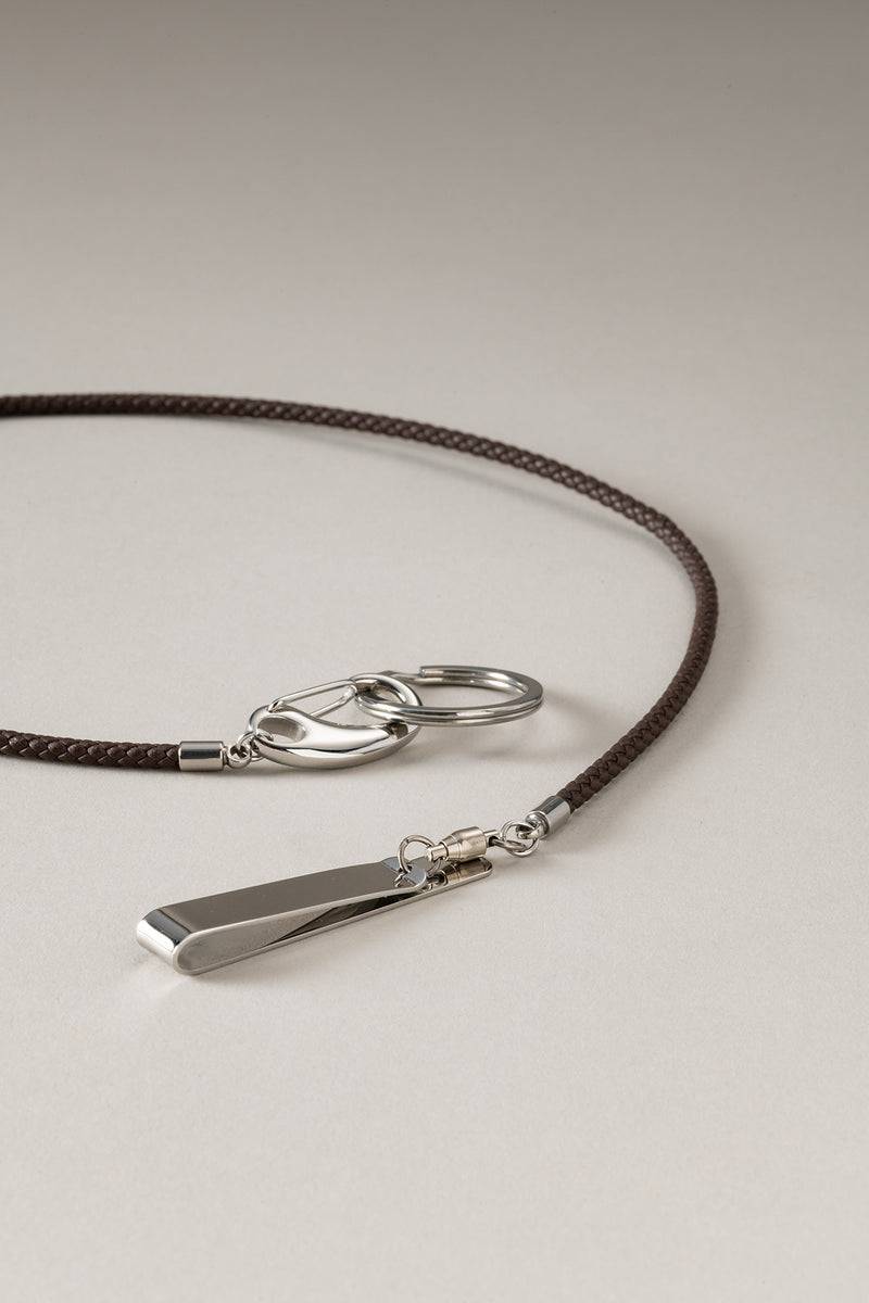 Lorenzi Milano Catena Portachiavi Pelle In Vitello