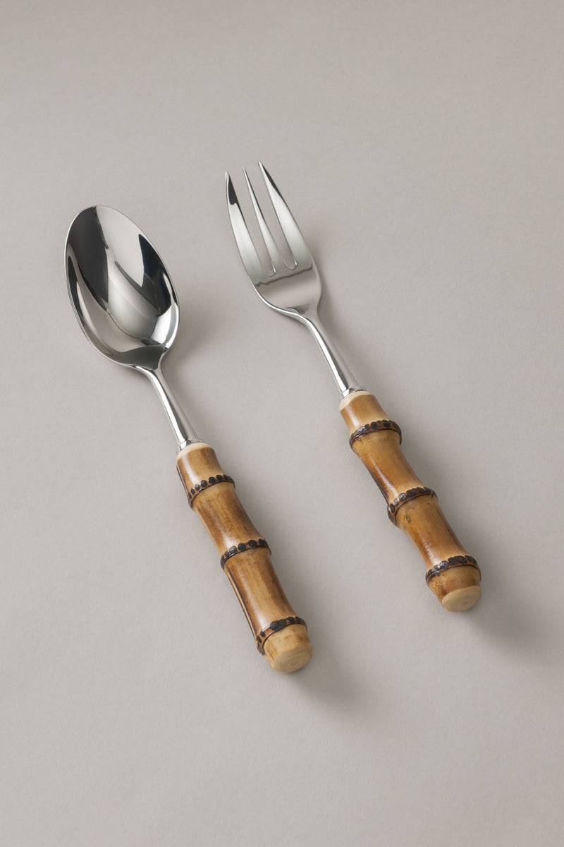 Lorenzi Milano Coppia posate servizio in Bambù