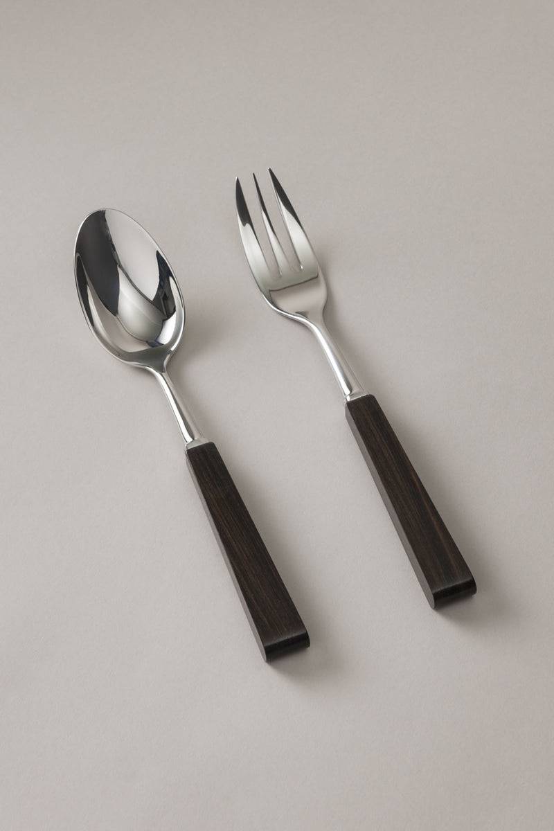 Lorenzi Milano Coppia posate servizio in Legno