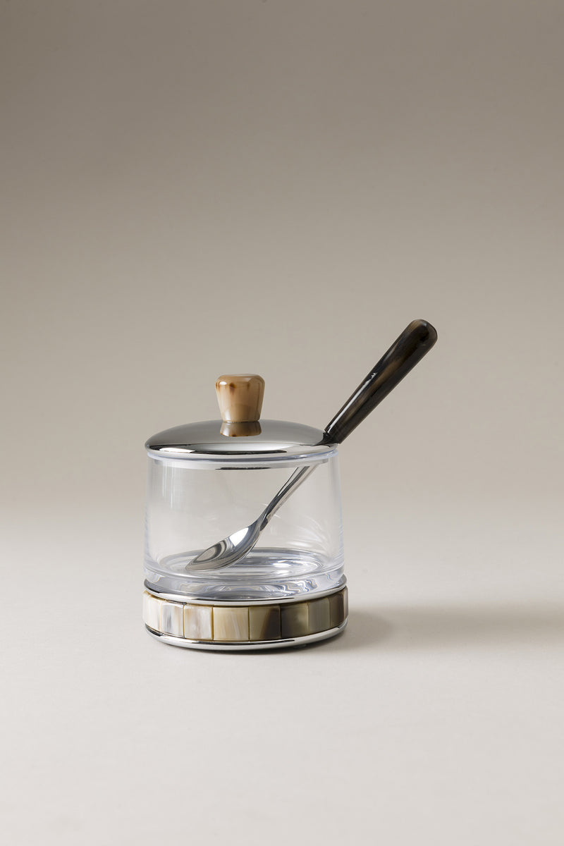 Lorenzi Milano Formaggiera con cucchiaio in Zebu