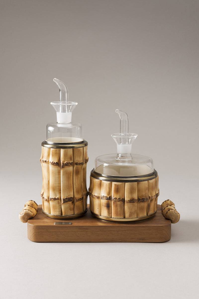 Lorenzi Milano Oliera con vassoio piccola in Bambù