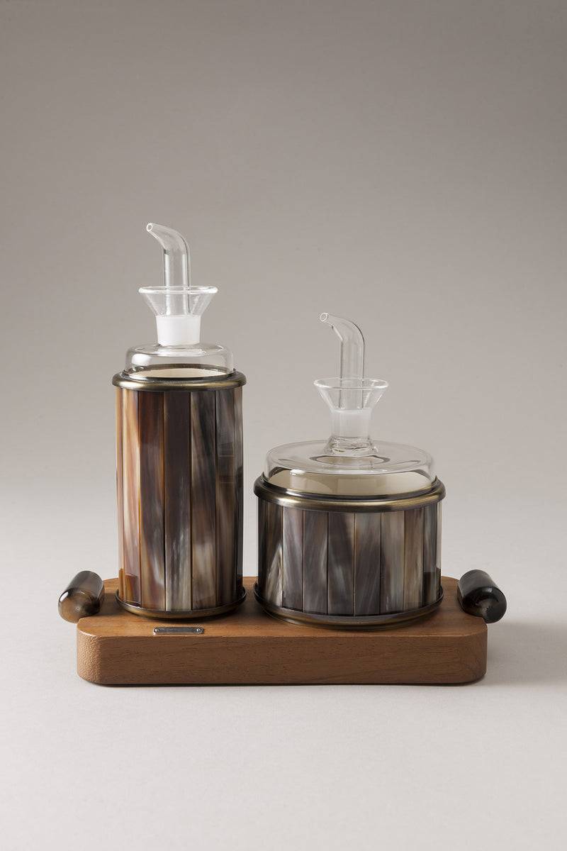 Lorenzi Milano Oliera con vassoio piccola in Zebu