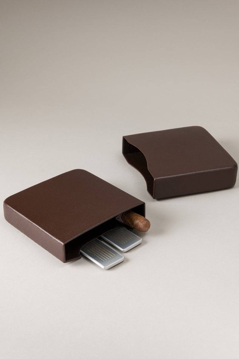 Lorenzi Milano Porta Sigari Robusto 5 In Saffiano