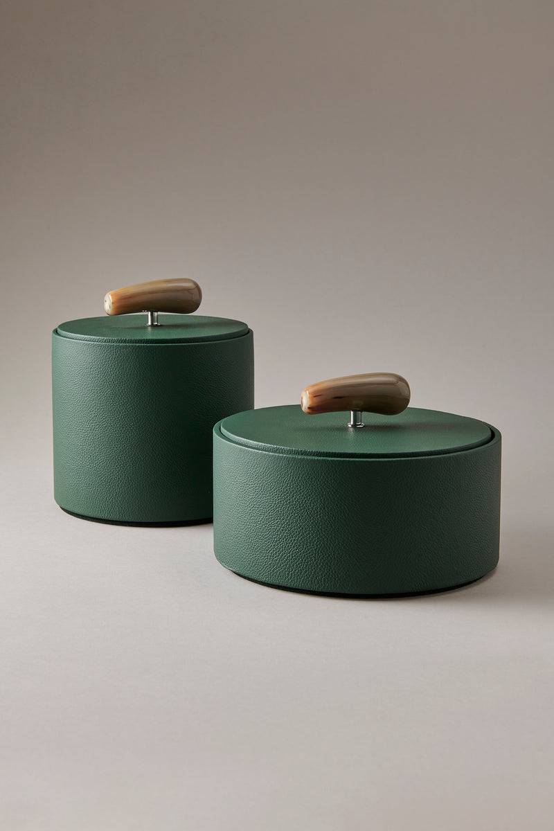 Lorenzi Milano Scatola porta oggetti tonda in Zebu