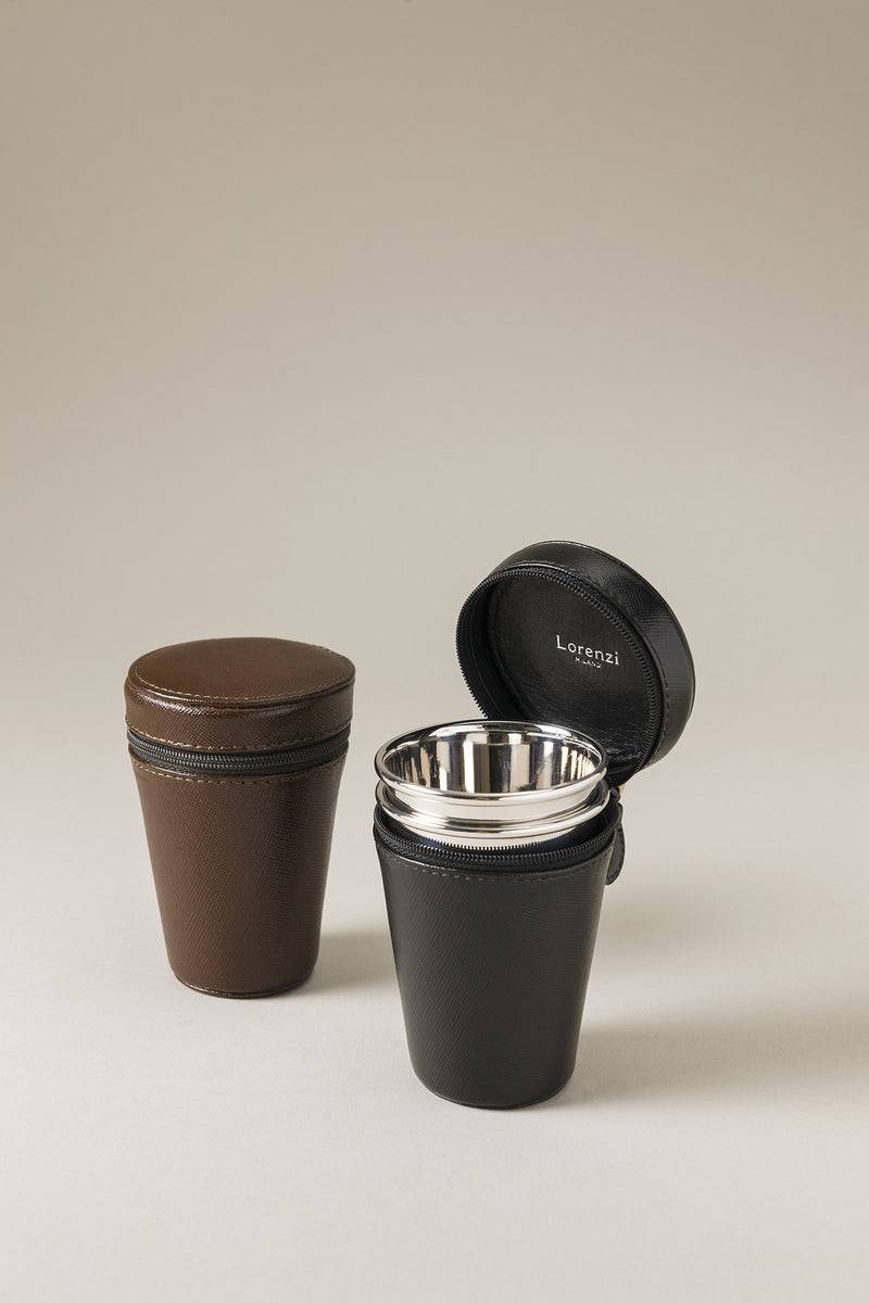 Lorenzi Milano Set Bicchieri Conici In Saffiano