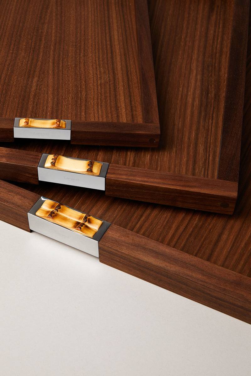 Lorenzi Milano Vassoio Art Déco In Bambù