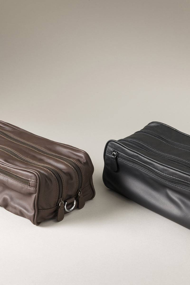 Lorenzi Milano Necessaire Da Viaggio Grande In Nappa