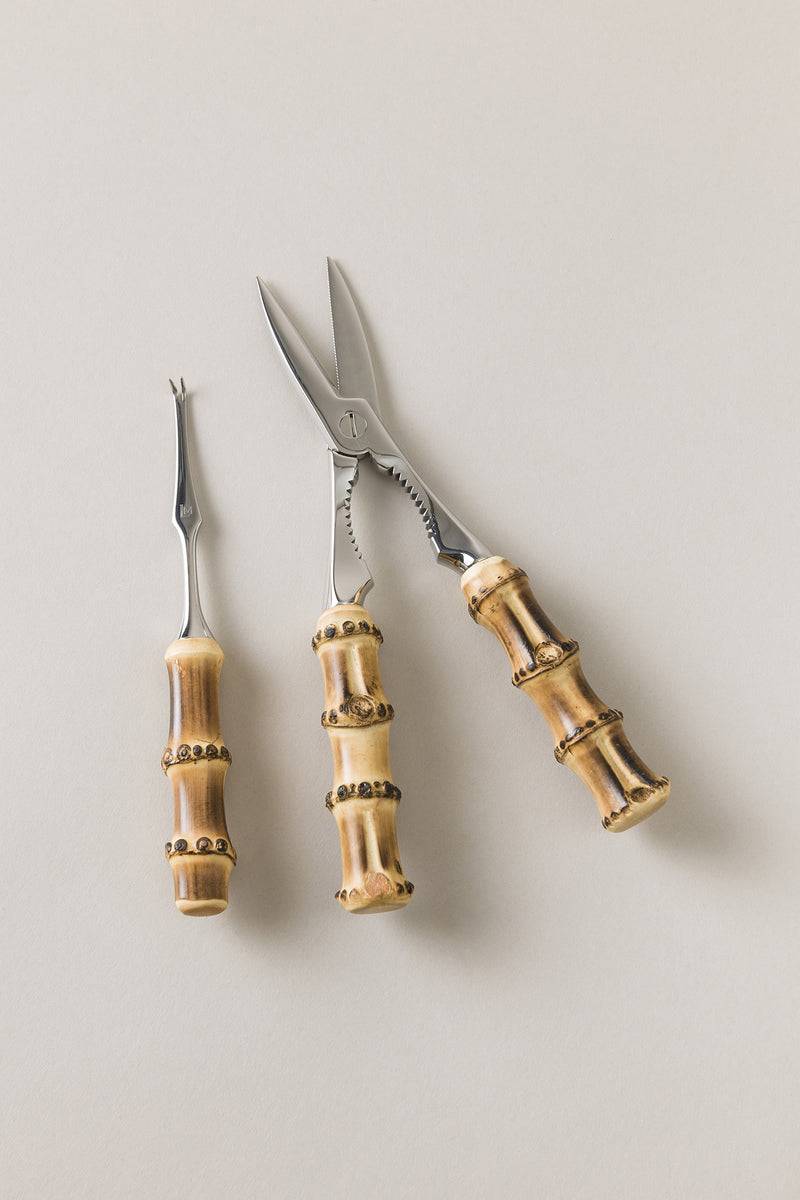 Lorenzi Milano Pinza E Forchettina Da Crostacei In Bambù