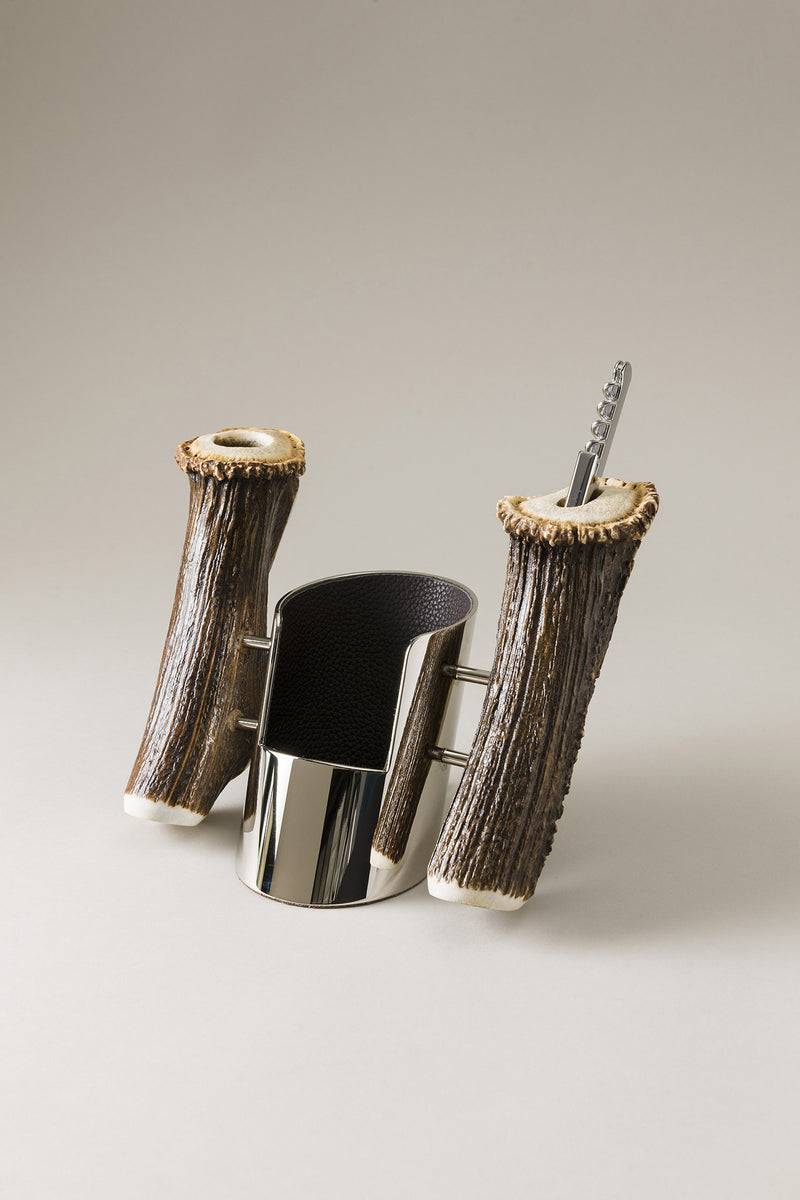 Lorenzi Milano Porta Bottiglie Con Impugnature In Cervo (palco)