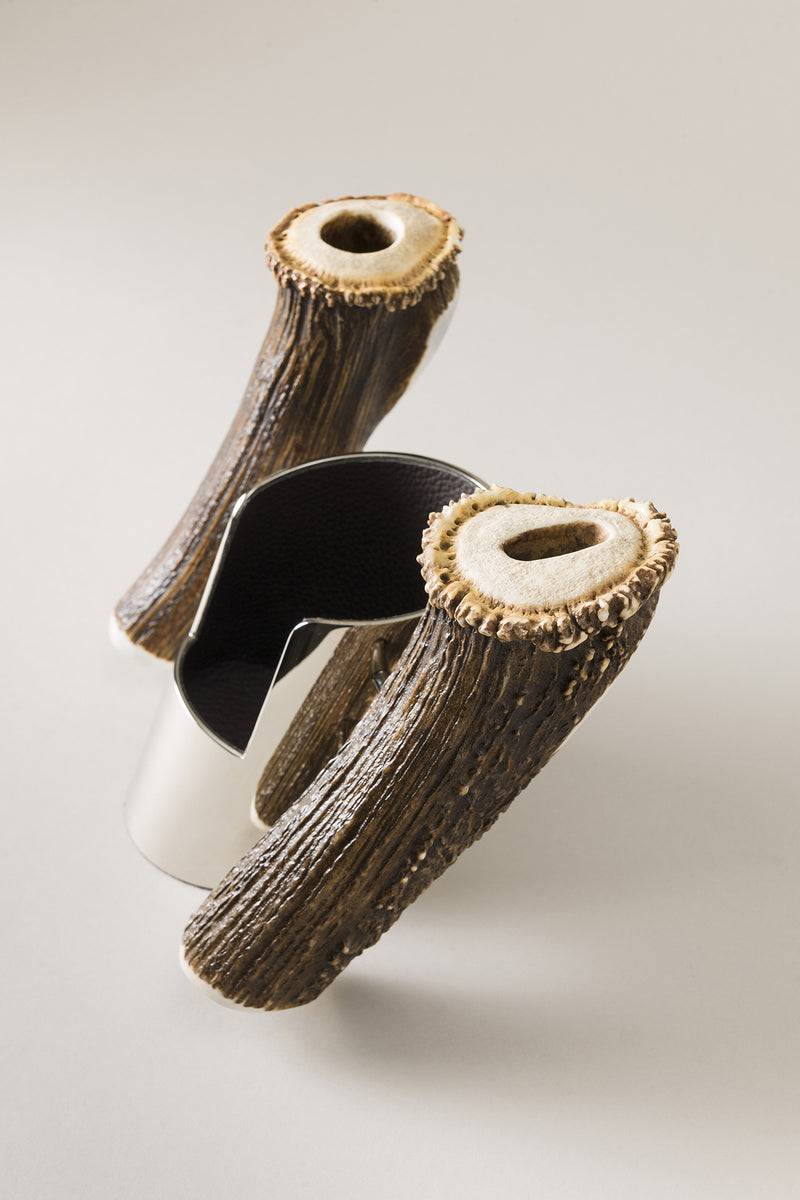 Lorenzi Milano Porta Bottiglie Con Impugnature In Cervo (palco)