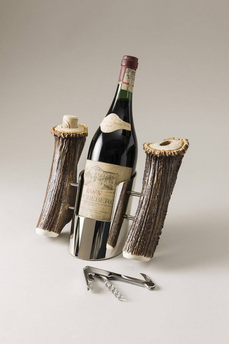 Lorenzi Milano Porta bottiglie con impugnature in Cervo (palco)