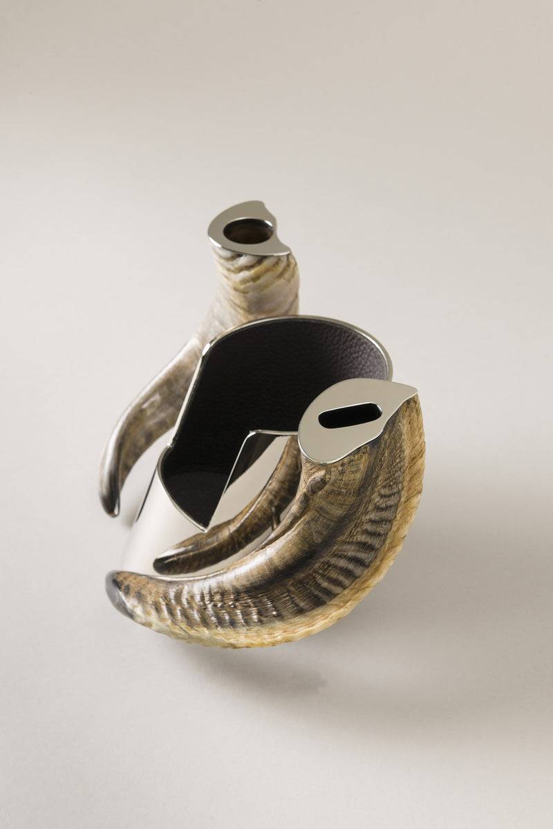 Lorenzi Milano Porta Bottiglie Con Impugnature In Montone